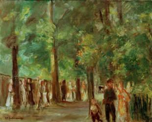 Grande rue du lac à Wannsee avec promeneurs